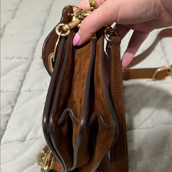 Coach Chain Tabby Shoulder Bag- Warm Brown Suede - Picture 3 of 8